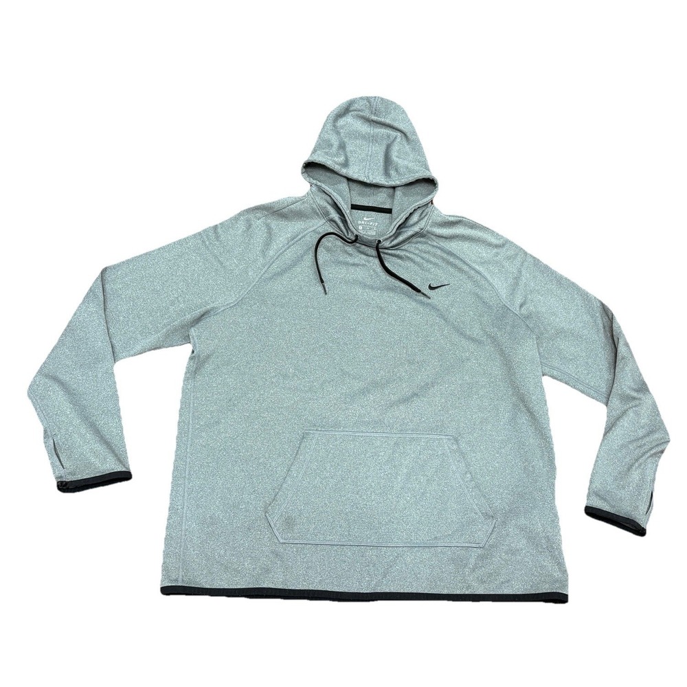 Nike Therma Fit Gray Men's Training Hoodie Sz XL‎ Athletic Pullover High Neck